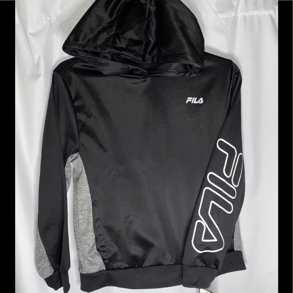 Fila kids Black hoodie with gray panels Boys Med